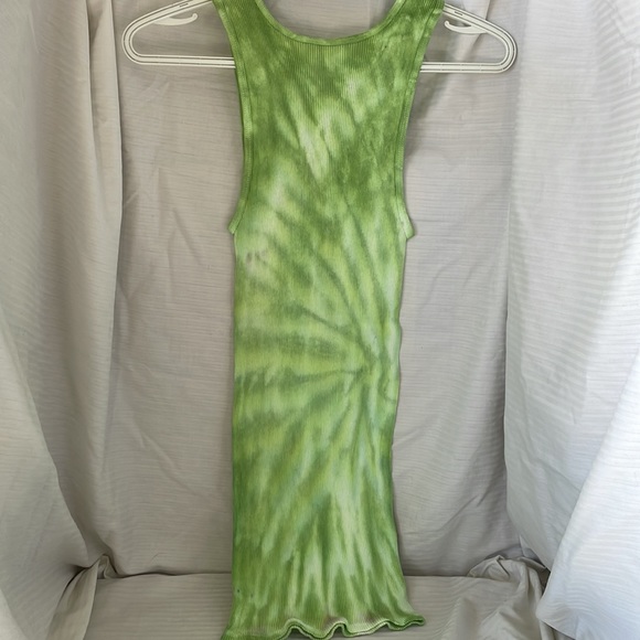 Tie dyed fruit of the loom tank top green swirl - Picture 2 of 2